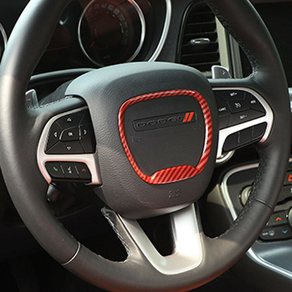 Red Carbon Fiber Steering Wheel Trim